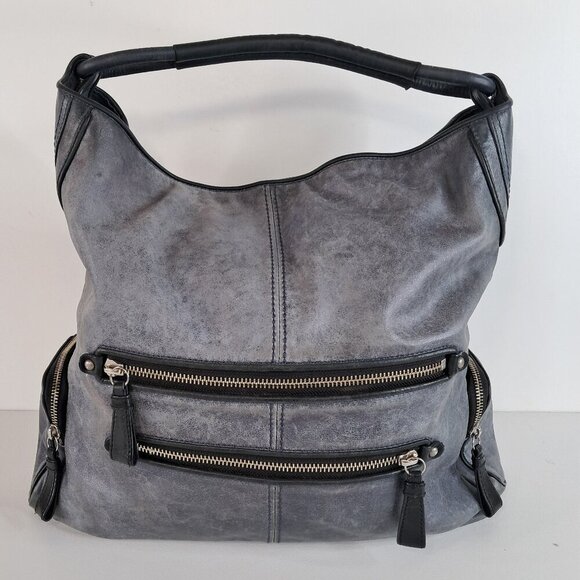 Coach Cambridge Gray Leather Large Hobo Bag 14084 - Picture 1 of 16